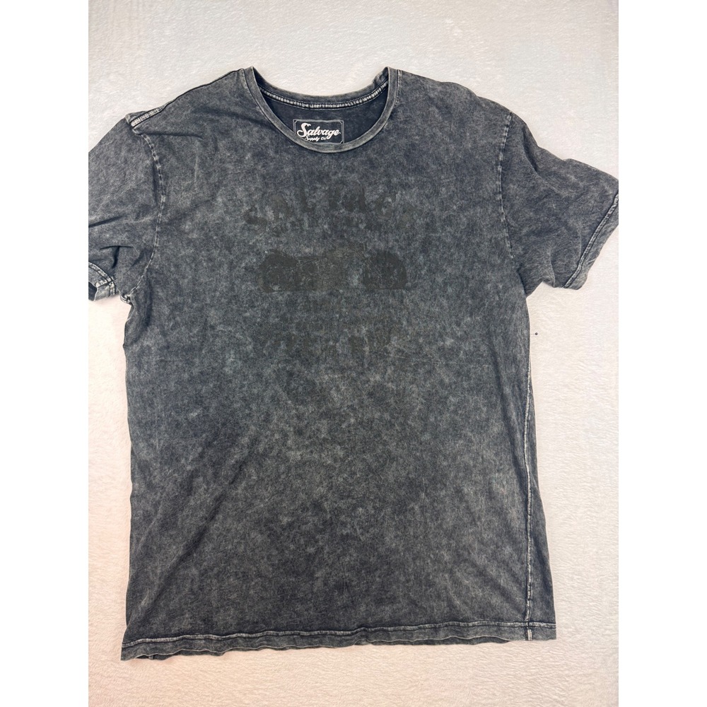 Salvage Supply Co Mens XXXL T-Shirt Gray Acid Wash Graphic Tee 100% Cotton